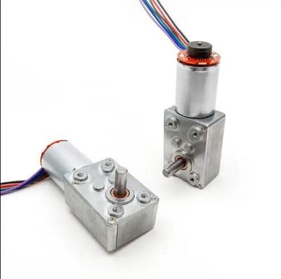 Μεγάλη ροπή DC Worm Gear Motor χαμηλής ταχύτητας Power Off Self Locking Motor με κωδικοποιητή