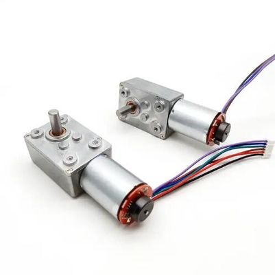 Μεγάλη ροπή DC Worm Gear Motor χαμηλής ταχύτητας Power Off Self Locking Motor με κωδικοποιητή